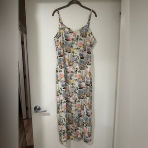 🌴 Ellison Pastel Print Midi Slip Dress
